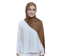 Lina & Lily Sheen Shimmer Women's Crepe Scarf Shawl Wrap Head Hijab Lightweight (Mocha Brown)