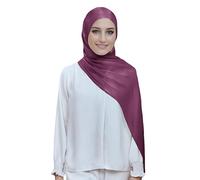 Lina & Lily Sheen Shimmer Women's Crepe Scarf Shawl Wrap Head Hijab Lightweight (Red Violet)