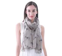 Lina & Lily Siberian Husky Dog Print Women's Scarf Shawl Wrap (Khaki)(Size: One Size)