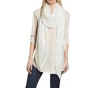 Lina & Lily Sparkle Foil Star Print Women's Scarf Shawl Wrap, Shimmer Silver Gold Glitter Lightweight Gift Party