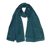 Lina & Lily Sparkle Rhinestones Women's Chiffon Scarf Shawl Head Wrap Hijab Sheer Lightweight (Teal Blue)