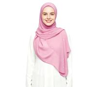 Lina & Lily Sparkle Shimmer Gold Glitter Women's Chiffon Hijab Head Scarf Lightweight (Light Pink)