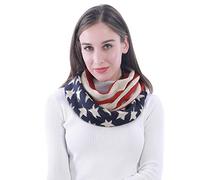 Lina & Lily Unisex USA Flag Stars Stripes Knit Scarf Hat Set (Scarf Only)