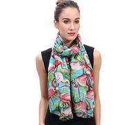 Lina & Lily Vintage Flamingo Print Women's Scarf Oversized (Blue)