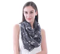 Lina & Lily West Highland White Terrier Dog Print Women's Infinity Scarf Snood Lightweight (Grey)