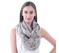 Lina & Lily West Highland White Terrier Dog Print Women's Infinity Scarf Snood Lightweight (Khaki)