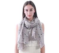 Lina & Lily West Highland White Terrier Dog Print Women's Scarf Shawl Wrap Lightweight (Khaki)