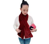 Lina & Lily Women's Winter Pull-Through Faux Fur Scarf with Hidden Zipper Pocket (Dark Red)