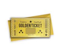 LINA OFFICINE GRAFICHE CREATIVE Golden Ticket Gift Card Party Suppressed Original Card with Grateful Vinci Free Writing Space