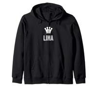 Lina the Queen/Crown & Name Design - Women Called Lina Zip Hoodie