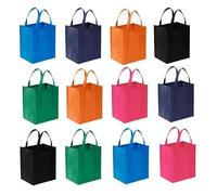 LinaLife 12 pack Large Capacity Shopping Bag Foldable Female Tote Bag Non-Woven Fabric Eco Bag Reusable Pouch Travel Storage Handbag Organizer