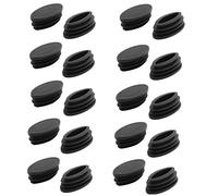 LinaLife 20pcs Thread Diameter 1.5" x 0.7" Plastic Desk Chair Feet Oval Pipe Tube Insert End Cap 20 x 40mm Wrought Iron Outdoor Patio Furniture Chair Glide