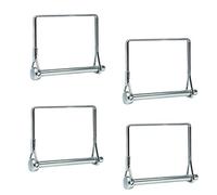 LinaLife 4 Pack Wire Lock Pin 3/8" Shaft Locking Pin Square Loop Pto Pin Safety Coupler Hitch Pin for Farm Trailers Lawn Garden