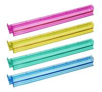 LinaLife 4Pcs Colorful Mahjong Rulers Mahjong Rack Set Multicolor Mahjong Rack Pushers Acrylic Tile Holders for American Mahjong, Game Nights, Clubs, Travel