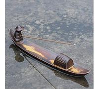 LinaLife Incense Burner, Old Fisherman Fishing Boat Style Ceramic Incense Holder, Ash Catcher, Meditation Gift