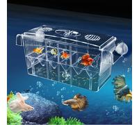 LinaLife Multifunctional Fish Breeding Box 4 Rooms Aquarium Breeder Box with Suction Cups Fish Baby Hatchery Acrylic Fish Incubator Isolation Box for Guppy Baby Fish Hatchery Injured Pregnant Fishes