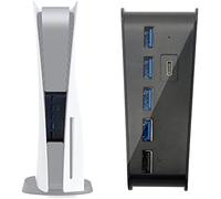LinaLife PS5 USB HUB 5 Port USB Hub for PS5 PS5 USB Extension Hub with 4 Port & 1 Type-C Port, USB Hub Plug & Play USB Extender for Sony Playstation 5 Gaming Console