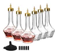 LINALL Bitters Bottle Set of 6-90ml/3oz Glass Dash Bottle with Dasher Top, Professional Bar Tool for Making Cocktails
