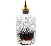 LINALL Jewel Bitter Bottle 6oz / 175ml, With Gold Plated Cork Dasher Top For Cocktail (1, Gold)