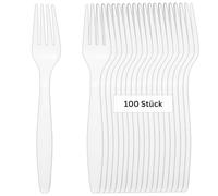 LINARIO Biodegradable Reusable Forks - 18 cm, 100 Pieces in 4 Packs, Sustainable Barbecue Utensils, Plastic-Free