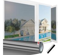Linarun One Way Window Film Privacy 118x400 Privacy Film for Glass Windows Reflective Window Film, See Out Not In, Anti Glare UV Heat Control Privacy Vinyl, Non-Adhesive,Static Cling