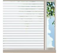 Linarun Window Film Privacy 90x400 Privacy Film for Glass Windows Stripe Frosted Window Film Anti UV Heat Reflective Privacy Film for Office Home Kitchen,Static Cling