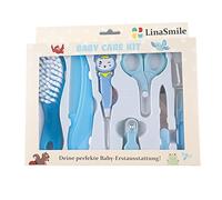 LinaSmile Baby Set Baby Set First Equipment Brush, Toothbrush, Comb, Lamp, Tweezers, Nail Clippers in Blue