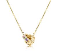Linawe Dainty Gold Moissanite Necklace for Women Trendy, Imitation Diamond Crystal Birthstone Rhinestone Circle Pendant Necklace, Cute Cubic Zirconia Simple Necklaces Everyday Jewellery