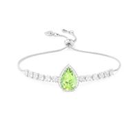 Linawe Fake Diamond Teardrop Charm Adjustable Bracelets for Women | Gold Plated, Copper, Rhinestone, Crystal, Birthstone, Stone, Cubic Zirconia, Pear Shape, Tear Drop, Sparkly, Tennis, Costume