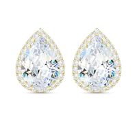 Linawe Gold Stud Earrings Imitation Diamond Moissanite Wedding Earrings Set, Cubic Zirconia Earrings Studs for Women, Teardrop Rhinestone Crystal Cartilage Earring Piercing Jewellery