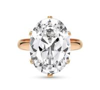 Linawe Rose Gold Promise Love Rings for Women, Cubic Zirconia Imitation Diamond Moissanite Adjustable Solitaire Ring, Birthstone Wedding Engagement Dupes Costume Jewellery
