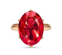 Linawe Ruby Rings for Women Rose Gold, Red Cubic Zirconia Imitation Diamond Adjustable Ring, Vintage Cocktail Chunky Rings Boho Crystal Gemstone Wedding Dupes Women Jewellery