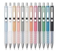 Linbsunne Ballpoint Pens Black Medium Point 1mm Pen with Super Soft Grip Ball Point Pen for Men Women Retractable Pens (silver-12 pcs)
