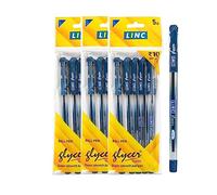 Linc Glycer 0.7mm Ball Pen |Blue Ink |Pack of 15 Pens, LNGYLP5BL3
