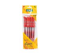 Linc Glycer Ballpoint Pens, RED, Fine Point (0.6mm), Pack of 10, Comfort Rubber Grip, Smooth Ink Flow, Ideal for School Office Home Business Use
