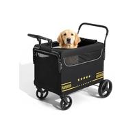 LINCAE All Terrain Pet Stroller for Medium & Large Dogs with Ramp, Foldable Dog Stroller with Brakes, 3 Entrances, Dual Adjustable Handles with Reversible Push, 160lbs Weight Capacity