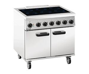 Lincat 17.1kW Phoenix Electric Induction Range (PHER01) with 6 Plates and Castors, 130°C to 265°C, Three Phase, Size: 923(H) x 900(W) x 817(D)mm, Cooking Area: 190mm dia. X 6 | CT200