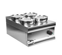Lincat bs4w Silverlink 600 Bains Marie with 4 x 4.5 Litre Round Pots | Keeps food warm for a busy buffet service; easily positioned for front of house use. Easy to clean and maintain.