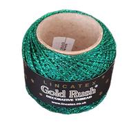 LINCATEX Gold Rush Metallic Decorative Thread 80 Metre Rolls 20 Colours (Emerald Green)