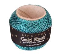 LINCATEX Gold Rush Metallic Decorative Thread 80 Metre Rolls 20 Colours (Jade)
