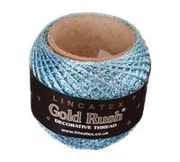 LINCATEX Gold Rush Metallic Decorative Thread 80 Metre Rolls 20 Colours (Light Blue)