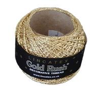 LINCATEX Gold Rush Metallic Decorative Thread 80 Metre Rolls 20 Colours (Light Gold)