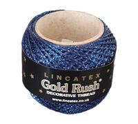 LINCATEX Gold Rush Metallic Decorative Thread 80 Metre Rolls 20 Colours (Navy Blue)