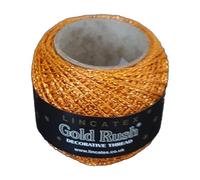 LINCATEX Gold Rush Metallic Decorative Thread 80 Metre Rolls 20 Colours (Orange)