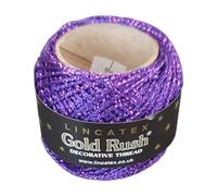 LINCATEX Gold Rush Metallic Decorative Thread 80 Metre Rolls 20 Colours (Purple)