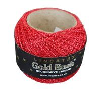 LINCATEX Gold Rush Metallic Decorative Thread 80 Metre Rolls 20 Colours (Red)