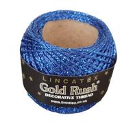 LINCATEX Gold Rush Metallic Decorative Thread 80 Metre Rolls 20 Colours (Royal Blue)