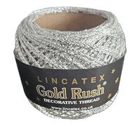 LINCATEX Gold Rush Metallic Decorative Thread 80 Metre Rolls 20 Colours (Silver)