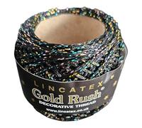 LINCATEX Gold Rush Metallic Decorative Thread 80 Metre Rolls 22 Colours (Black/Multi)