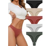 linccure Women's Underwear Splendor: 5-Pack Seamless Thongs, A 5 Colors 5-pack, M